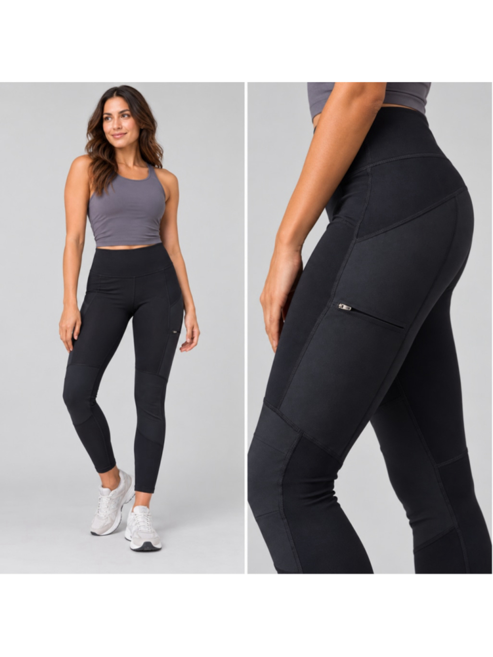 prAna Rockland Leggings Womens Medium Black Hiking Climbing Zip Pocket NWT
